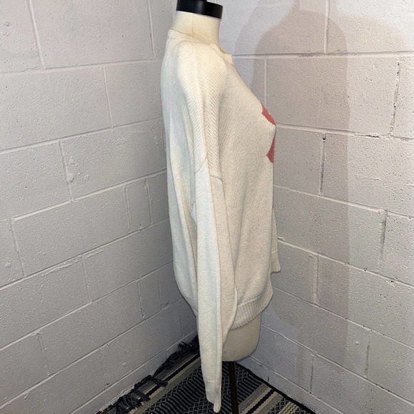 Vintage 80s Weathervane Rose Sweater L chunky oversized white slouchy - Picture 7 of 13